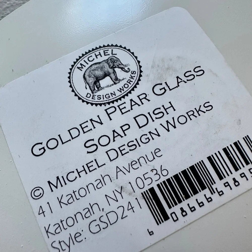 Michel Design‎ Works Golden Pear Glass Soap Dish GSD241 Botanical Birds